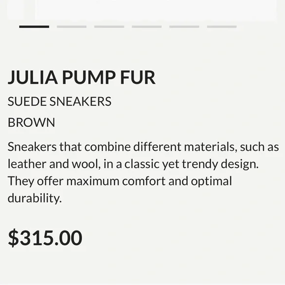 NWT VOILE BLANCHE JULIA Brown Pump Fur Suede Sneakers